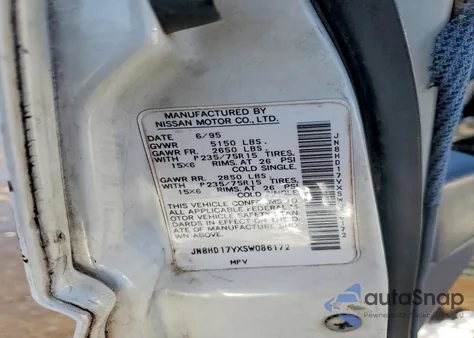 1995 Nissan Pathfinder Le z USA, uszkodzony, nr VIN JN8HD17YXSW086172